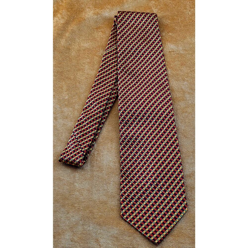 J.Z. Richards Gold & Orange Repp Pattern Silk Neck Tie NWT – Hand Made USA